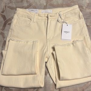 Vervet high-rise stretch straight leg jeans size 26.  Brand new cream color